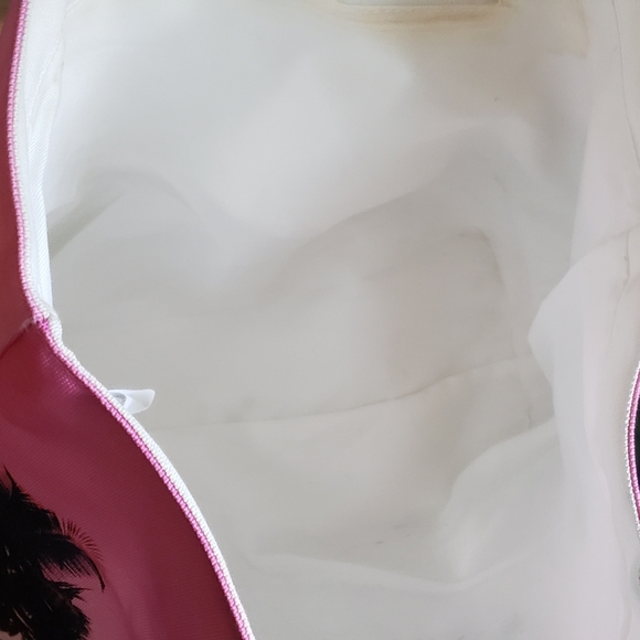 Palm Tree Beach Tote - Pink, Black & White- AVON - Picture 8 of 11